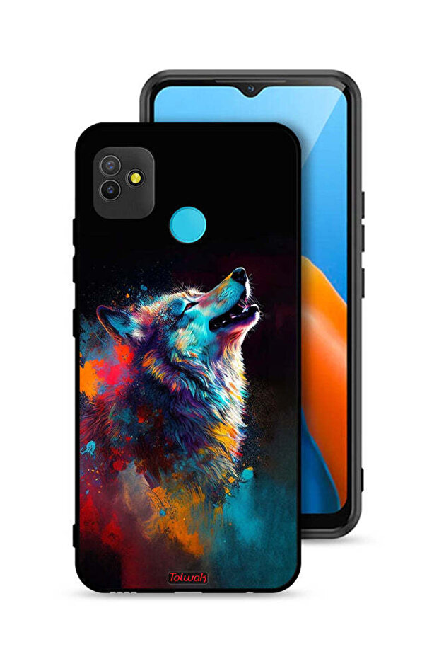 Tecno Pop 5 Protective Case Cover Wolf Colorful Art