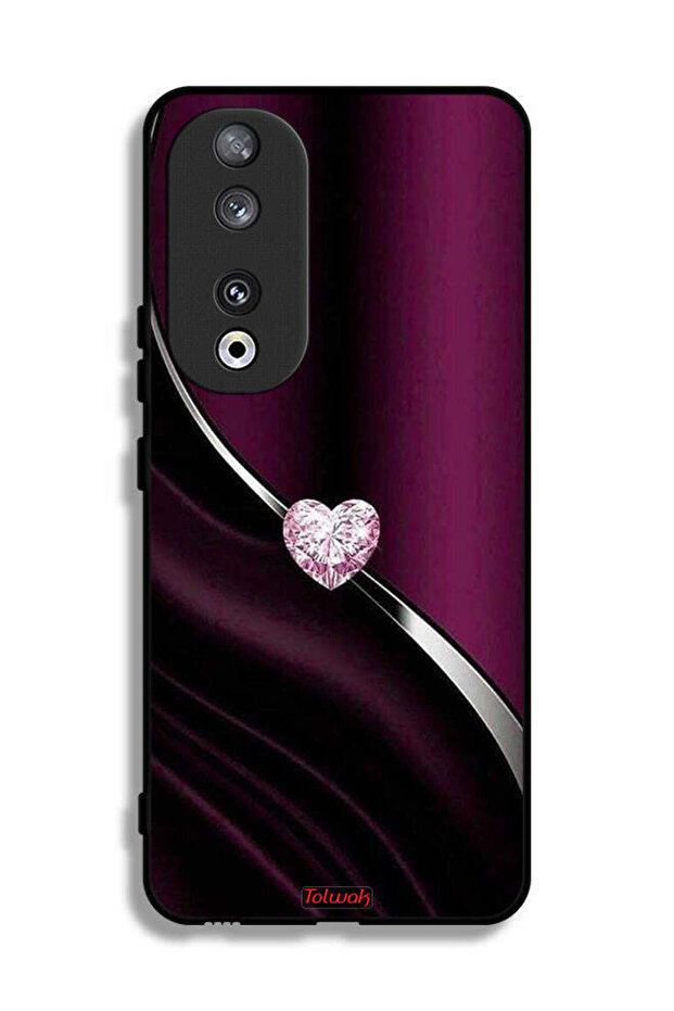 غطاء حماية لهاتف Honor 90 بتصميم قلب ماسي