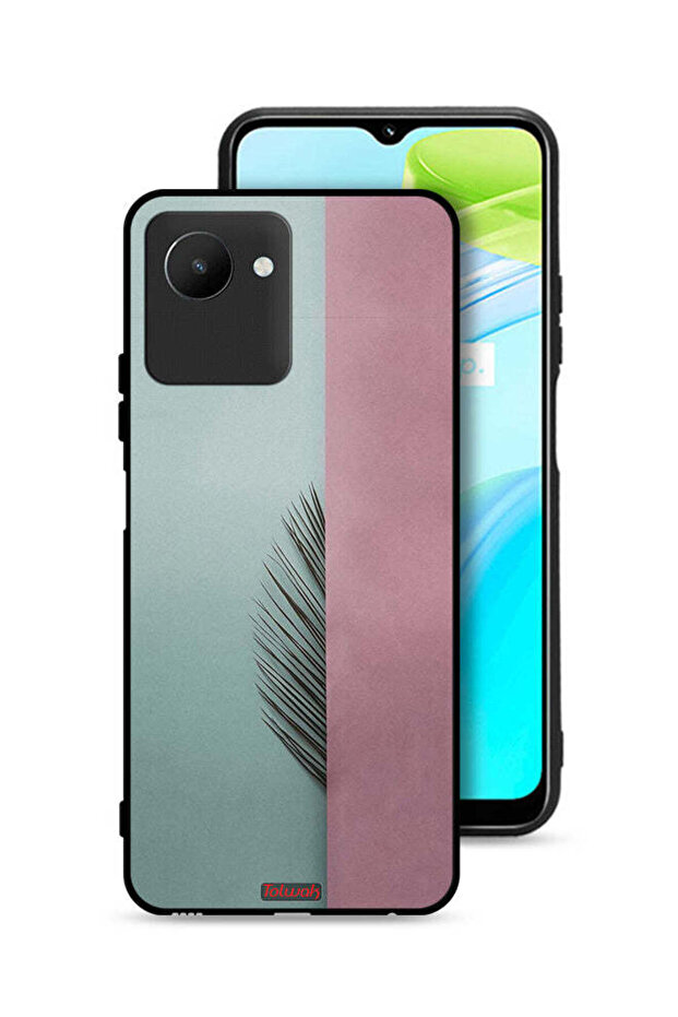غطاء حماية لهاتف Realme C30s بأوراق نصفية