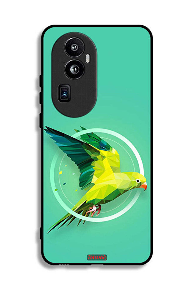 غطاء حماية لهاتف Oppo Reno10 Pro Plus بتصميم فن تجريدي ببغاء