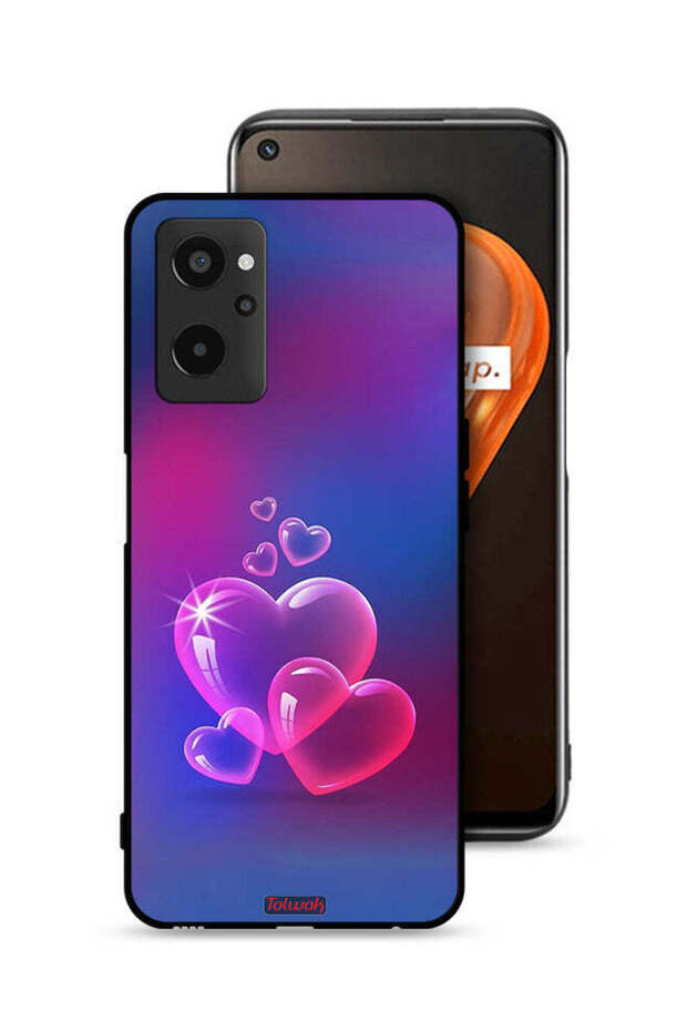 غطاء حماية لهاتف Realme 9i 4G بنقشة قلوب مائية
