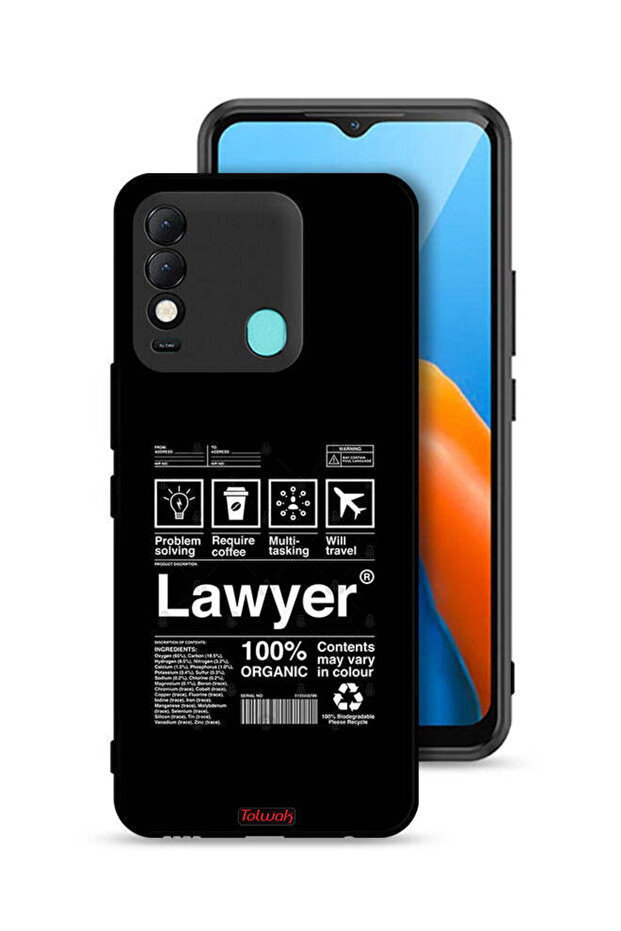 غطاء حماية لهاتف Tecno Spark 8 بملصق محامٍ