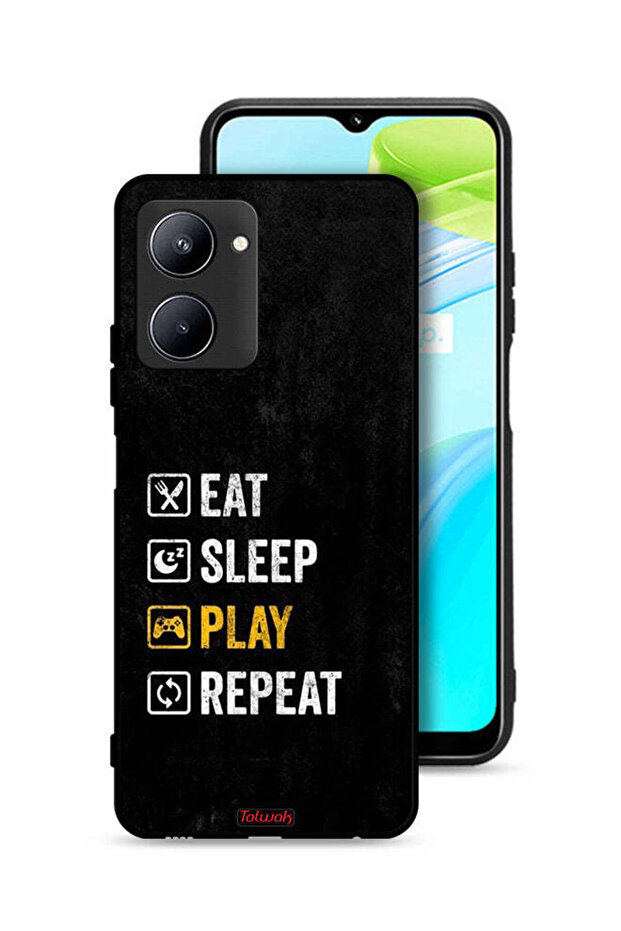 غطاء حماية Realme C33، تناول الطعام، النوم، اللعب، التكرار