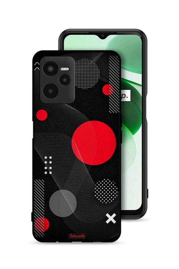 غطاء حماية لهاتف Realme C35 بنمط دائري ومتقاطع