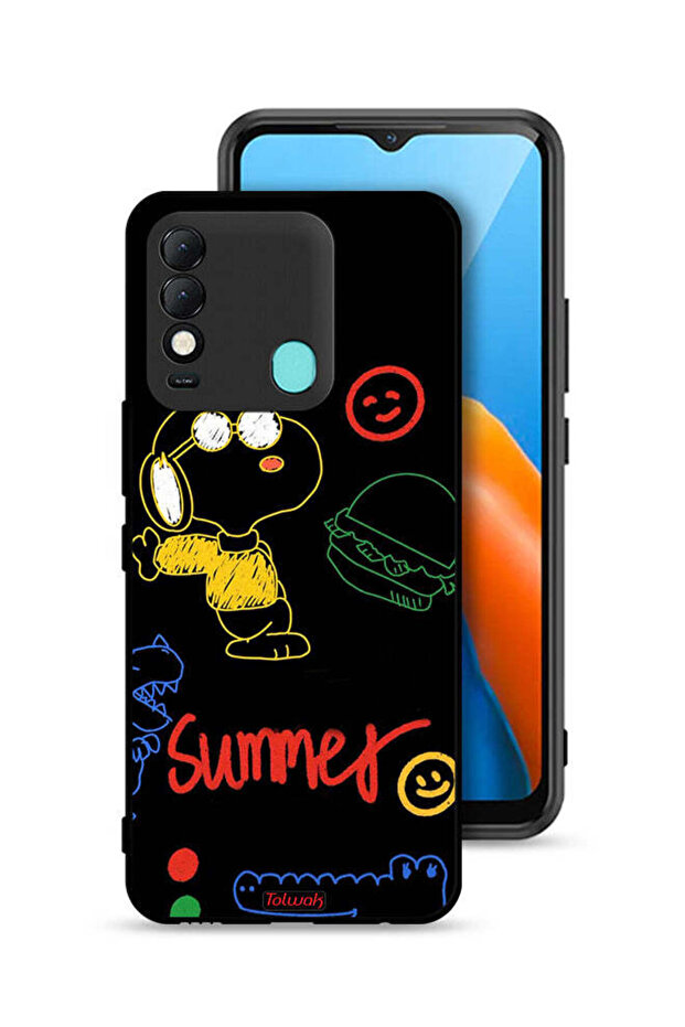 غطاء حماية لهاتف Tecno Spark 8 بملصق صيفي