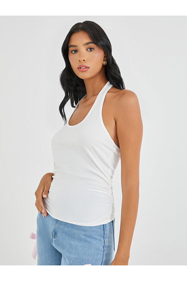 Solid Halter Neck Top - 1