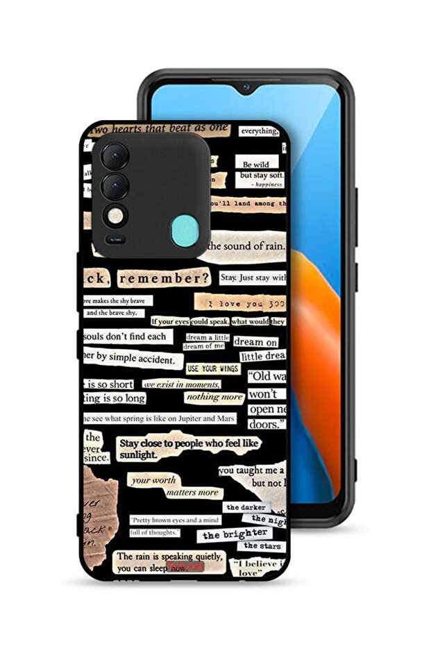 غطاء حماية لهاتف Tecno Spark 8 بملصقات اقتباسات