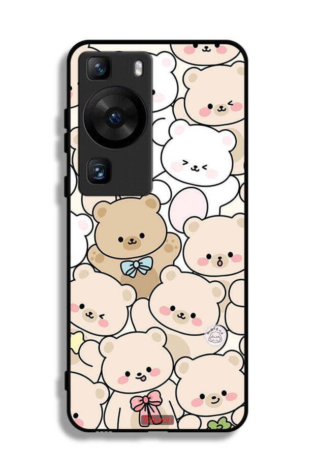 غطاء حماية لهاتف هواوي بي 60 بنقشة الدببة - 1