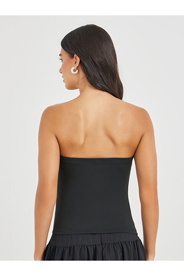 Solid Bandeau Neck Top - 5