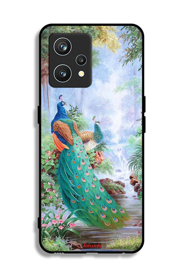 غطاء حماية لجهاز Realme 9 Pro Plus بتصميم الطاووس