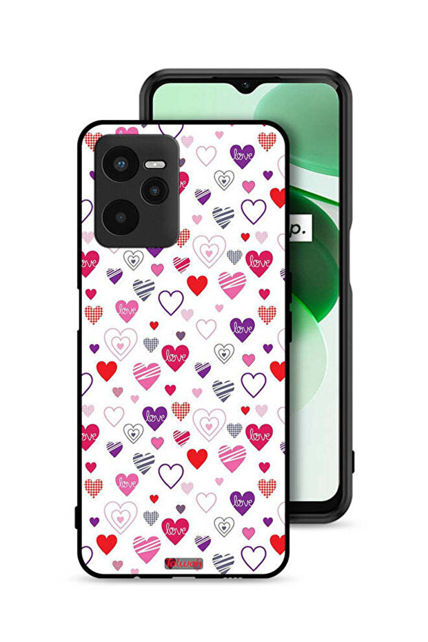غطاء حماية لهاتف Realme C35 برسومات قلوب
