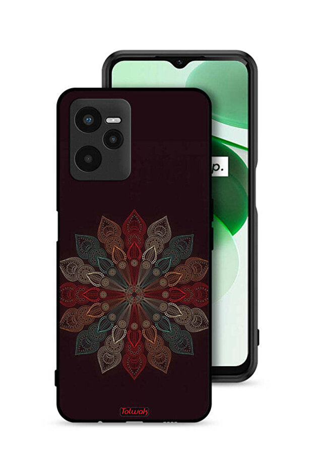 غطاء حماية لهاتف Realme C35 بتصميم زهرة ماندالا