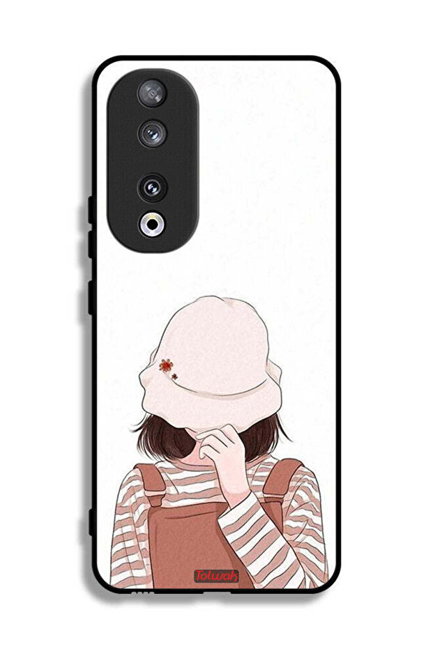 غطاء حماية لهاتف Honor 90 مع غطاء للوجه بقبعة