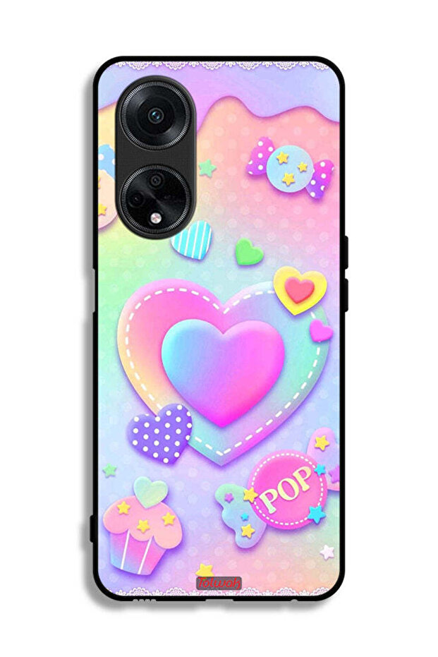 غطاء حماية Oppo A1 5G برسومات قلوب البوب
