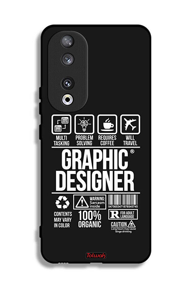 غطاء حماية لهاتف Honor 90، ملصق مصمم جرافيكي