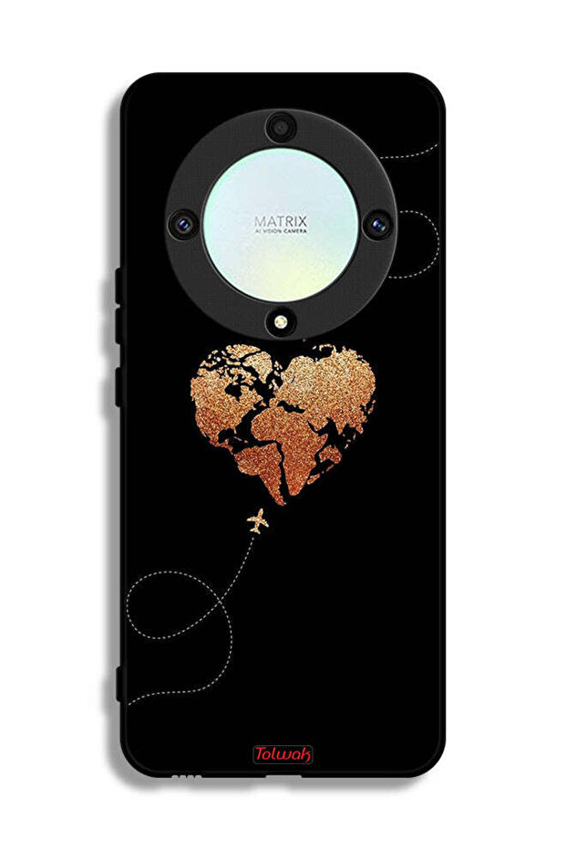 Honor X9a Protective Case Cover Airplanes Touching Heart