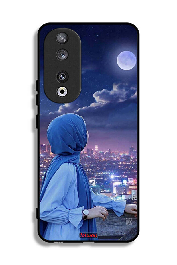 Honor 90 Protective Case Cover Looking At Moon Hijab Girl