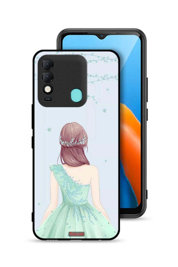 Tecno Spark 8 Protective Case Cover Cute Girl In Floral Dress