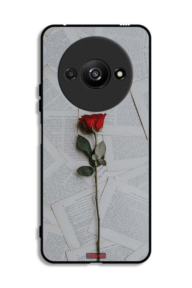 Xiaomi Redmi A3 4G Protective Case Cover Rose On Papers