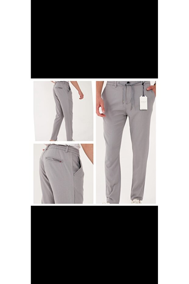 Summer Jagger Men's Trousers Linen Fabric with Elastic Waist