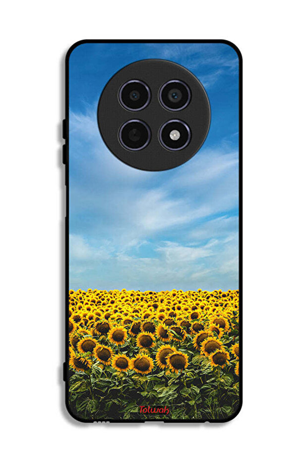 غطاء حماية لهاتف Realme 12 5G بطبعة عباد الشمس تحت السماء