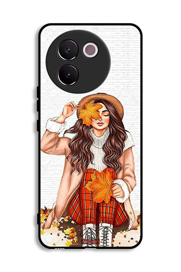Vivo V30e 5G Protective Case Cover Holding Autumn Leaves Art