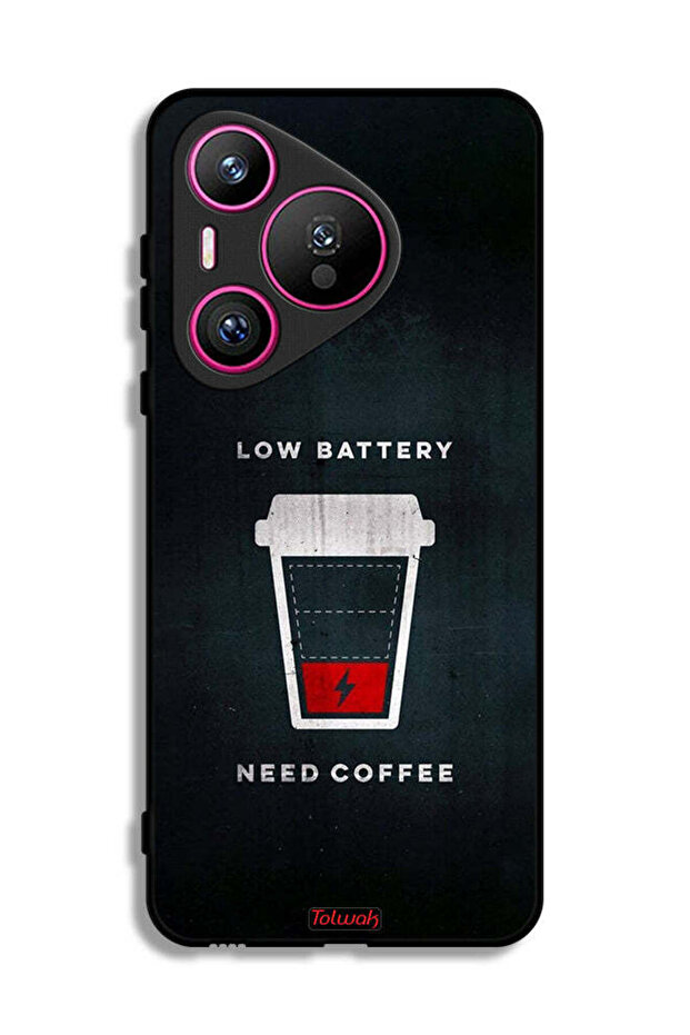 Huawei Pura 70 Protective Case Cover Low Battery Need Coffee