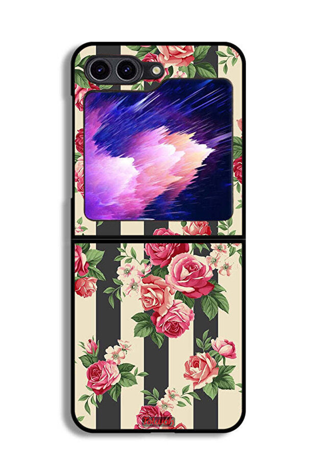 غطاء حماية لهاتف Samsung Galaxy Z Flip6 بنقشة الورود