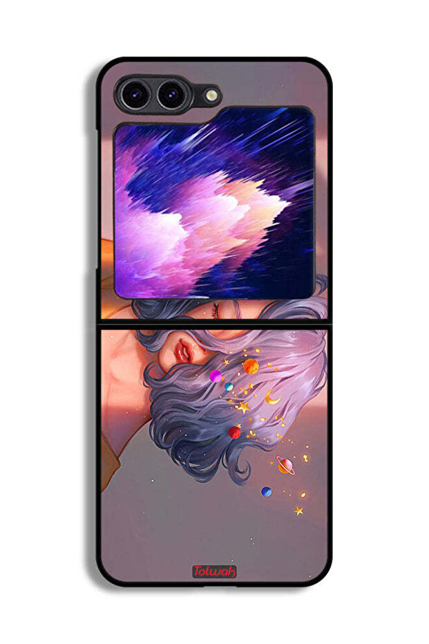 Samsung Galaxy Z Flip6 Protective Case Cover Girl And Space Art
