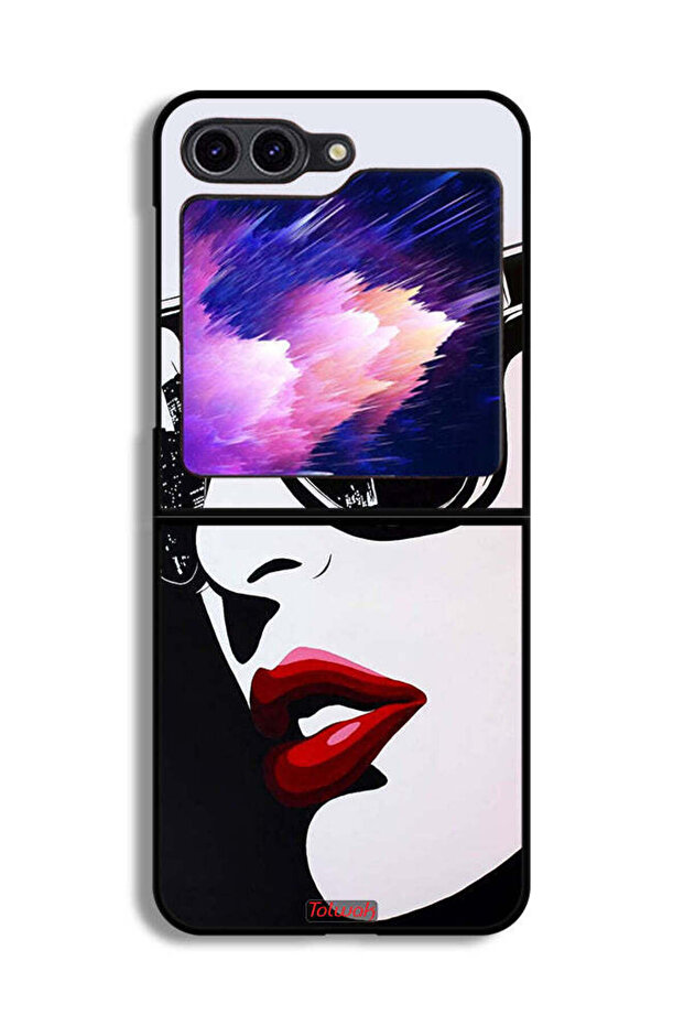 Samsung Galaxy Z Flip6 Protective Case Cover Girl Face Abstract Art