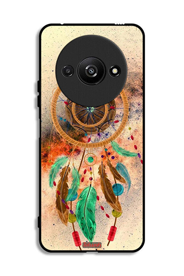 Xiaomi Redmi A3 4G Protective Case Cover Mandala Hanging Feathers