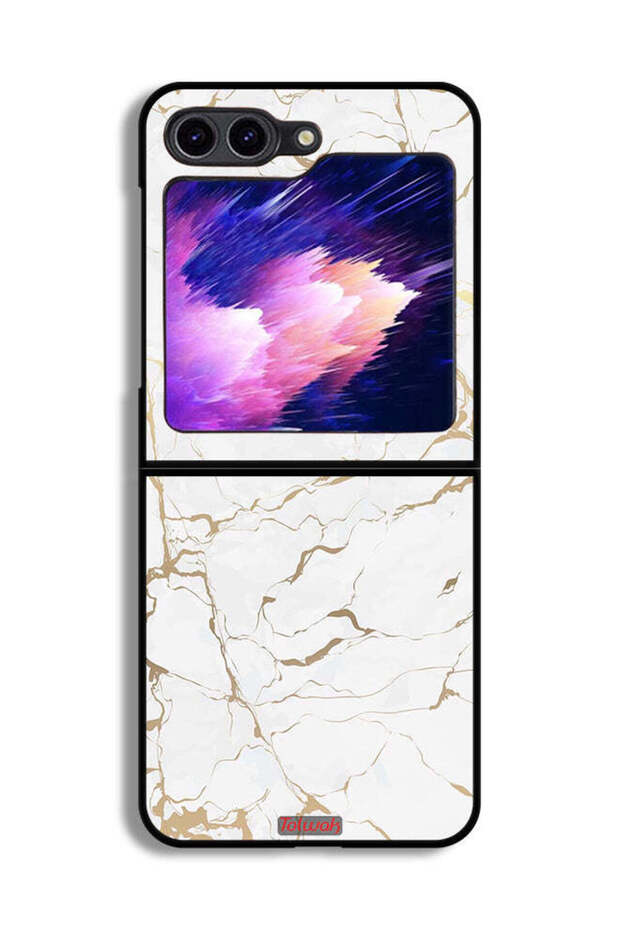 غطاء حماية لهاتف Samsung Galaxy Z Flip6 بنمط رخامي