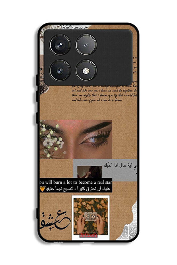 Xiaomi Redmi K70 Protective Case Cover Arabic Quote You Will Burn A Lot To Become A Real Star