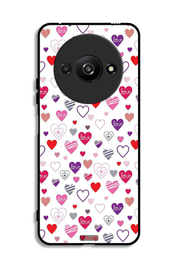 Xiaomi Redmi A3 4G Protective Case Cover Hearts Doodle