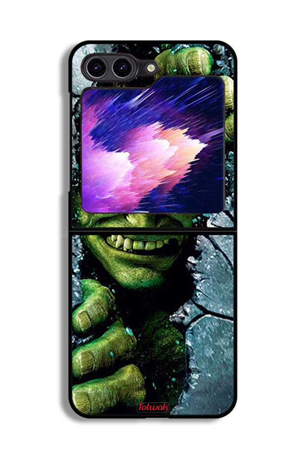 غطاء حماية لهاتف Samsung Galaxy Z Flip6 بتصميم هالك المذهل