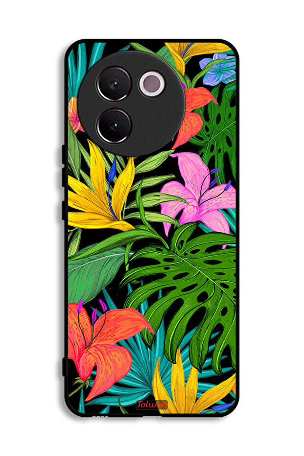 Vivo V30e 5G Protective Case Cover Pattern Tropical Flowers Leaves