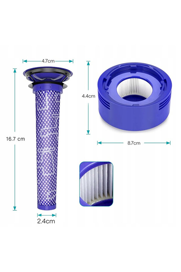 Set de 9 filtre NewEvo® compatibile cu aspiratoarele Dyson V7 V8 V8+, 6 prefiltre, 3 filtre Hepa - 3