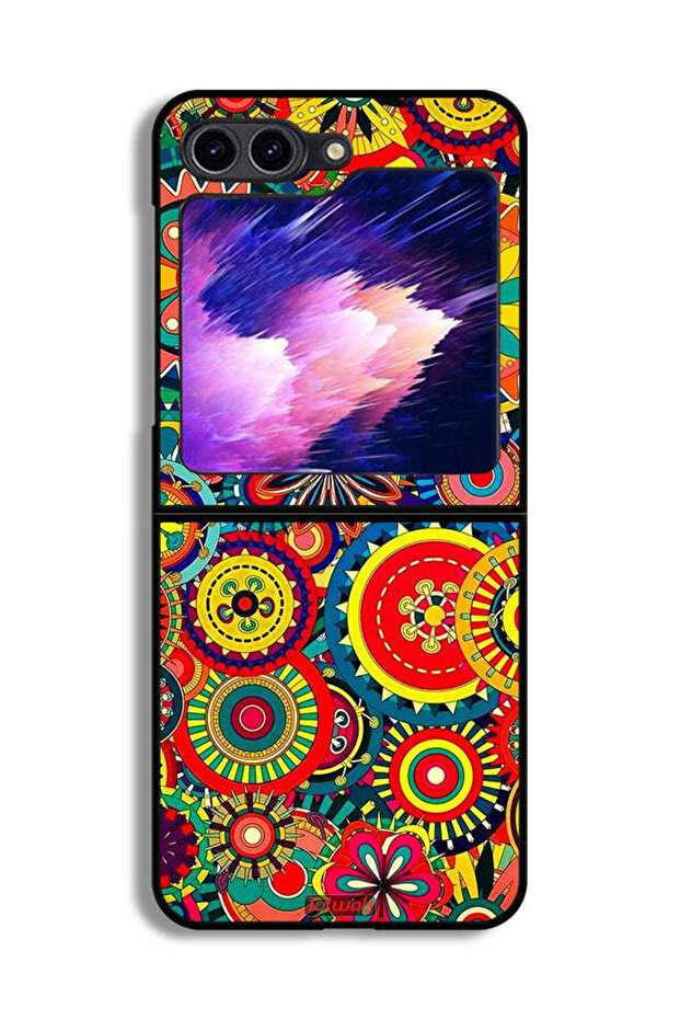 غطاء حماية لهاتف Samsung Galaxy Z Flip6 بنمط ماندالا ملون