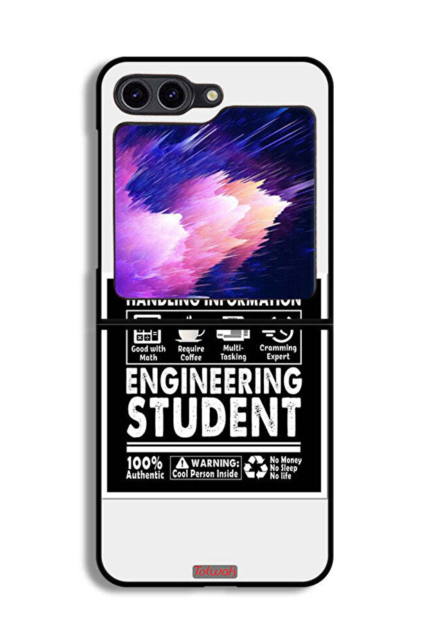 غطاء حماية لهاتف Samsung Galaxy Z Flip6 - ملصق طالب هندسة