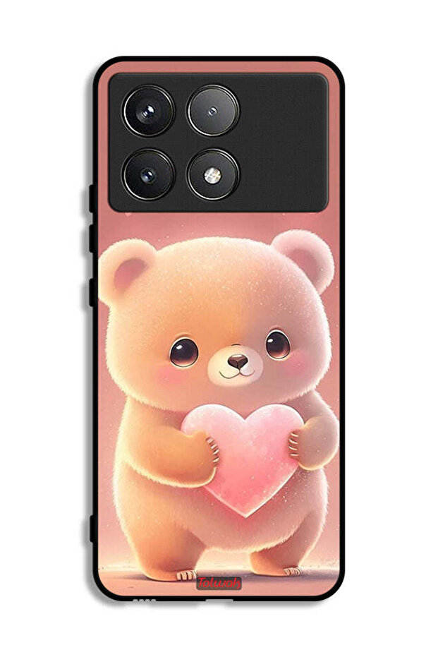 Xiaomi Redmi K70 Protective Case Cover Cute Little Panda Holding Heart