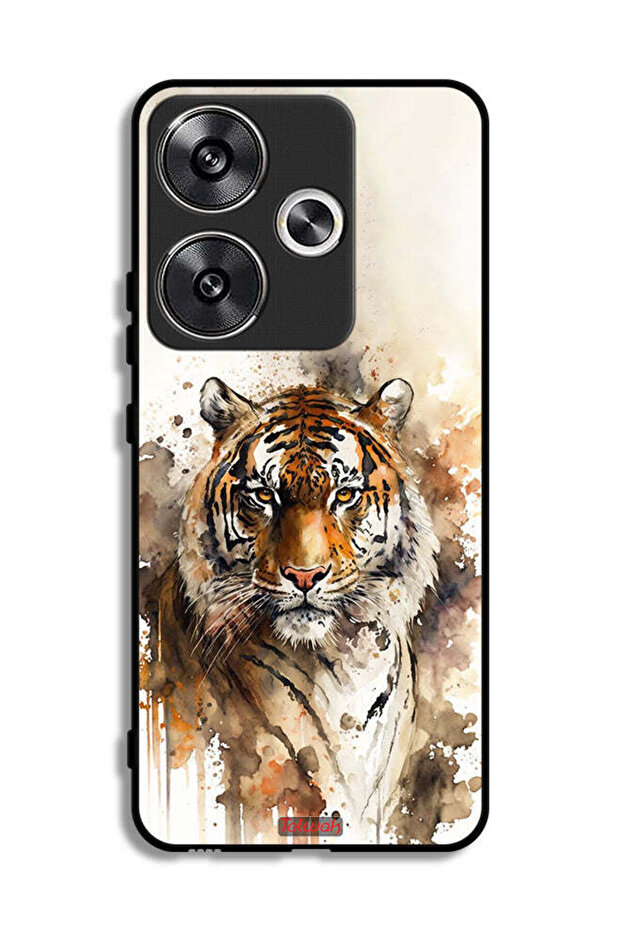 غطاء حماية Xiaomi Poco F6 5G بتصميم فن تجريدي من جلد الفهد