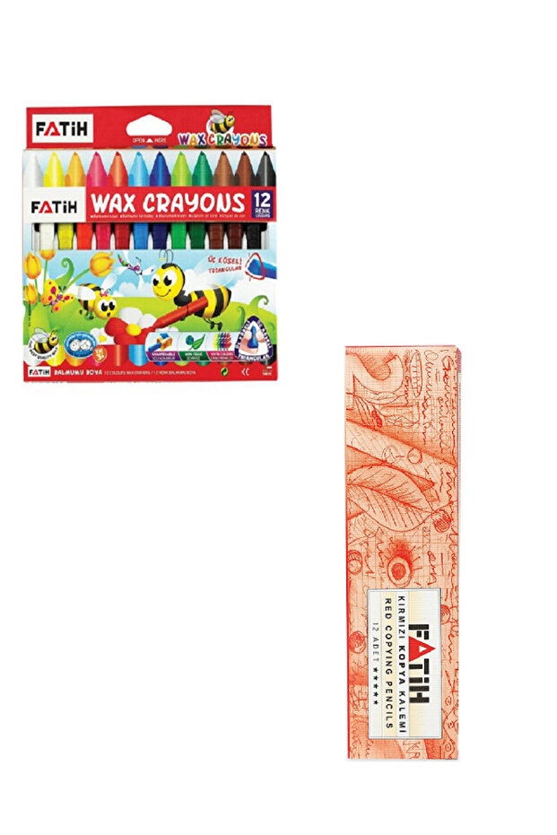 12'Li Jumbo Crayon + Fatih 12'Li Red Pencil / 24 Piece Set