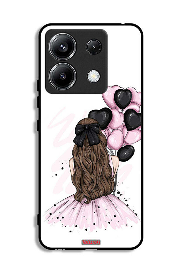 Xiaomi Redmi Note 13 Pro 5G Protective Case Cover Holding Balloons Girl Art