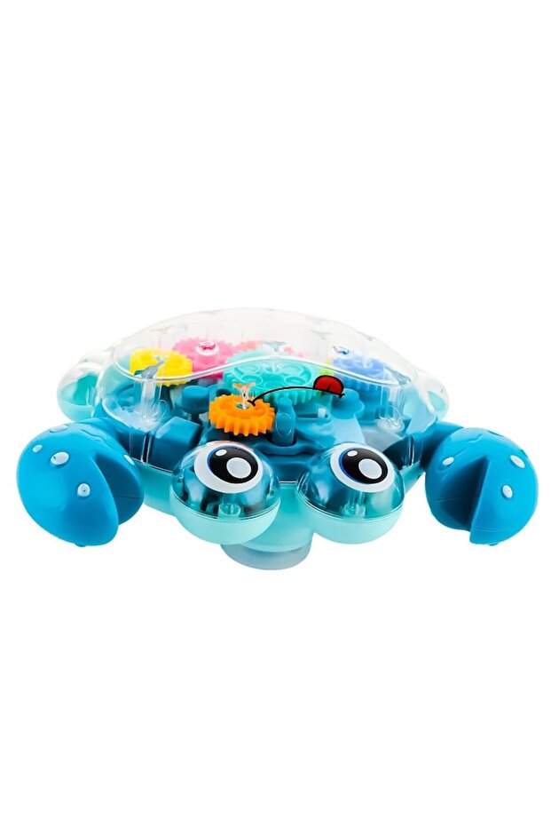 Interactive Toy Model Moving Crab, Plastic, with Music and Lights, 2+ Years, Blue, Dalimag - 3