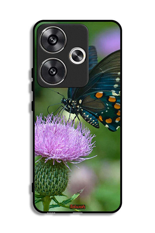 Xiaomi Redmi Turbo 3 5G Protective Case Cover Butterfly Sitting On Flower