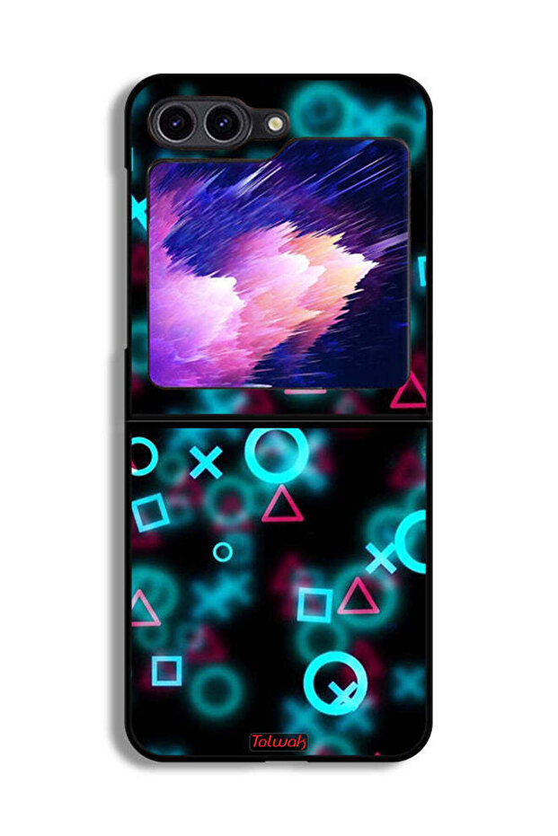 غطاء حماية لهاتف Samsung Galaxy Z Flip6 برسومات أيقونات لعبة الحبار الصغيرة