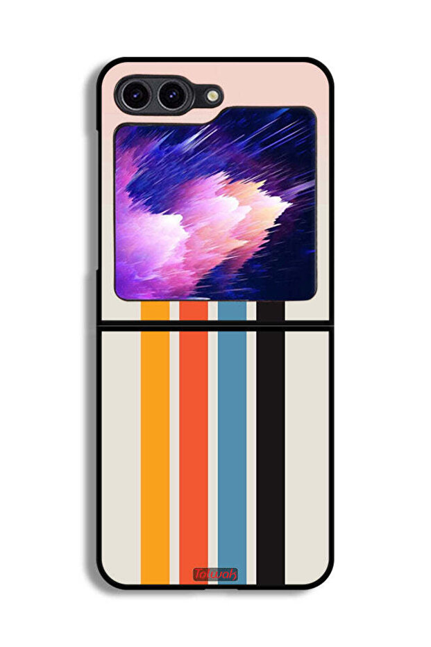 غطاء حماية لهاتف Samsung Galaxy Z Flip6 بنمط خطوط مستقيمة