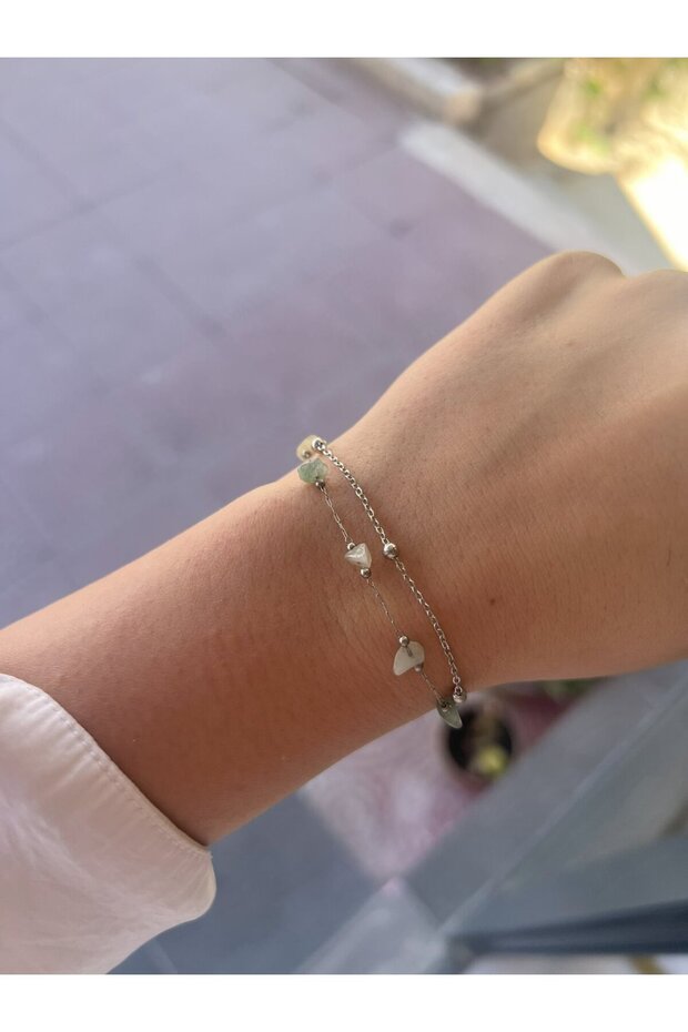 Jade Stone Double Bracelet - 2