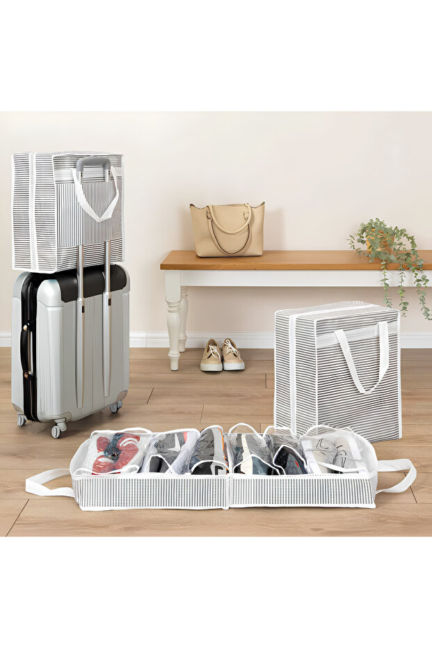 (2 Pcs)Suitcase Organizer Shoes Storage/Carrying Bag Suitcase Hangable 40*35*22cm