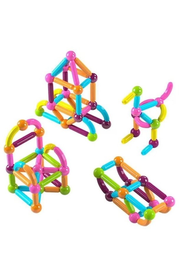 Magnetic construction game, multicolor, 84 pieces
